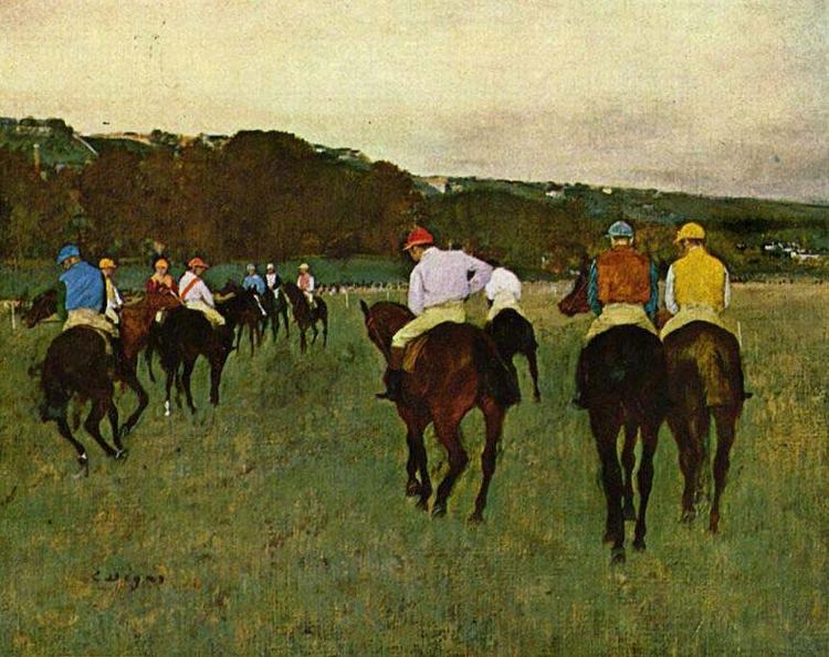 Edgar Degas Horseracing in Longchamps oil painting picture
